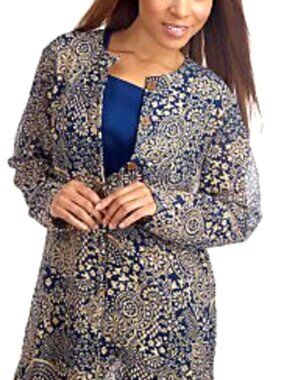 Susan Graver Stencil Print Duster and Solid Tank Set